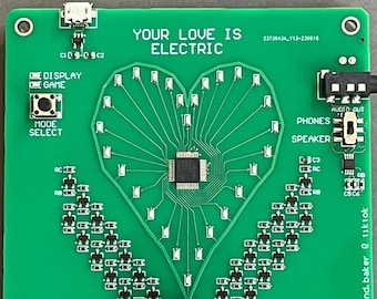 Customizable Circuit Board Arcade Game - Your Love is Electric
