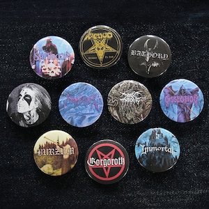 Black Metal Bands Button Pins (Graphic or Logo)