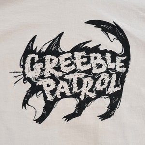Greeble Patrol Black Cat T-Shirt - Beige (XL)