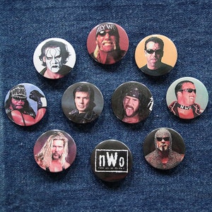 Classic nWo Wrestling Button Pins
