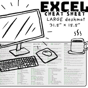 Excel Shortcut Desk Mat || Excel Super Shortcuts Mouse Pad, Desk Mat, Mouse Pad | Corporate Gift, New Job Gift