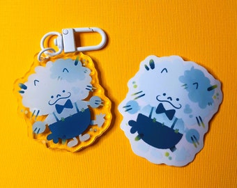 Splatoon Lil Judd | Cute Clear Sticker and Acrylic Keychain Bundle