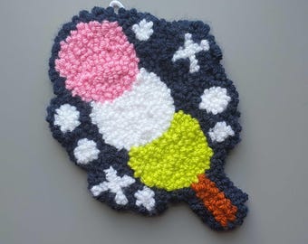 Japanese Dango Dessert Punch Needle Wall Art\Decoration | 7 x 5 Inches