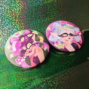 Squid Sisters Can Badges | Splatoon | Callie and Marie | 2.25 Inches