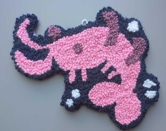 Big Sparkle Shrimp Punch Needle Wall Art\Decoration | 8 x 9 Inches