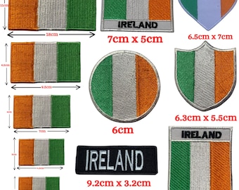 Ireland International Country Different Flags Sizes Iron On Patch Embroidered Sew On Applique National Badge
