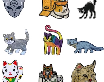 Cat Kitty Animal opstrijkbare patch Geborduurde badge appliqué kledingtas jas jeans