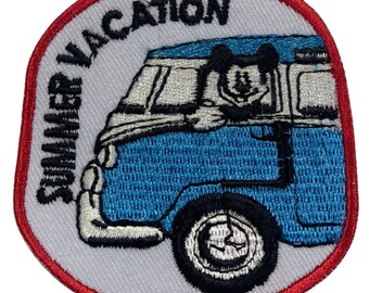 Summer Vacation Kids Iron On patch Embroidered Sew On Applique badge Clothing Bag Jacket Jeans