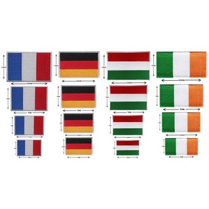 Drapeaux nationaux brodés de différentes tailles, fer à coudre, badge brodé, taille spéciale, t-shirt appliqué image 2