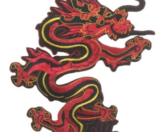 Dragon Embroidered Applique Iron On Sew On Patch,Chinese Dragon Sew on or Iron on Patches for DIY Chinese Dragon,Jackets, Clothing, Bags