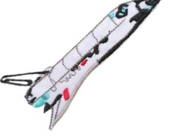 Raketschip opstrijkbare patch - Space Planets Applique Crafts Badge-patches