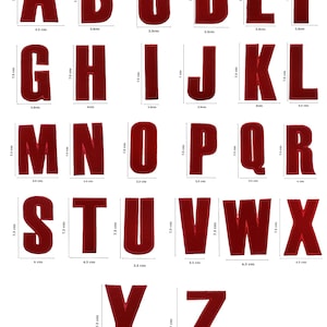 Red Letter Patch Patches Iron on /Sew on Retro Alphabet Embroidery For T-shirt Bag Cap Jeans Badge