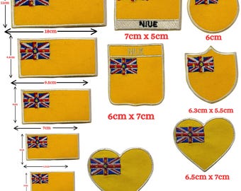 Nationale vlag van Niue geborduurd op opstrijkbare badge appliqué | Meerdere maten beschikbaar