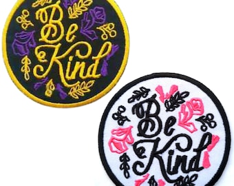 Be Kind Fun Life Iron On Patch Embroidered Sew On Applique Badge