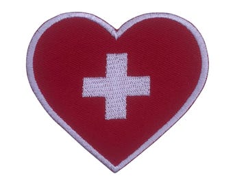 Schweiz Internationale Herz Flagge Eisen auf Patch gestickt Sew On Badge Nationale Flagge