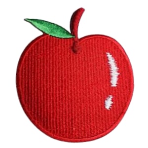 Red Apple Iron On Patch Embroidered Sew On Applique Badge Clothing Bag Jacket Jeans