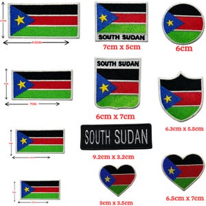 South Sudan National Country Flag in Different Sizes Iron On Patch Embroidered Sew On Applique Badge