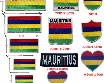 Mauritius National Country Different Flags Iron On Patch Embroidered Sew On Applique Badge