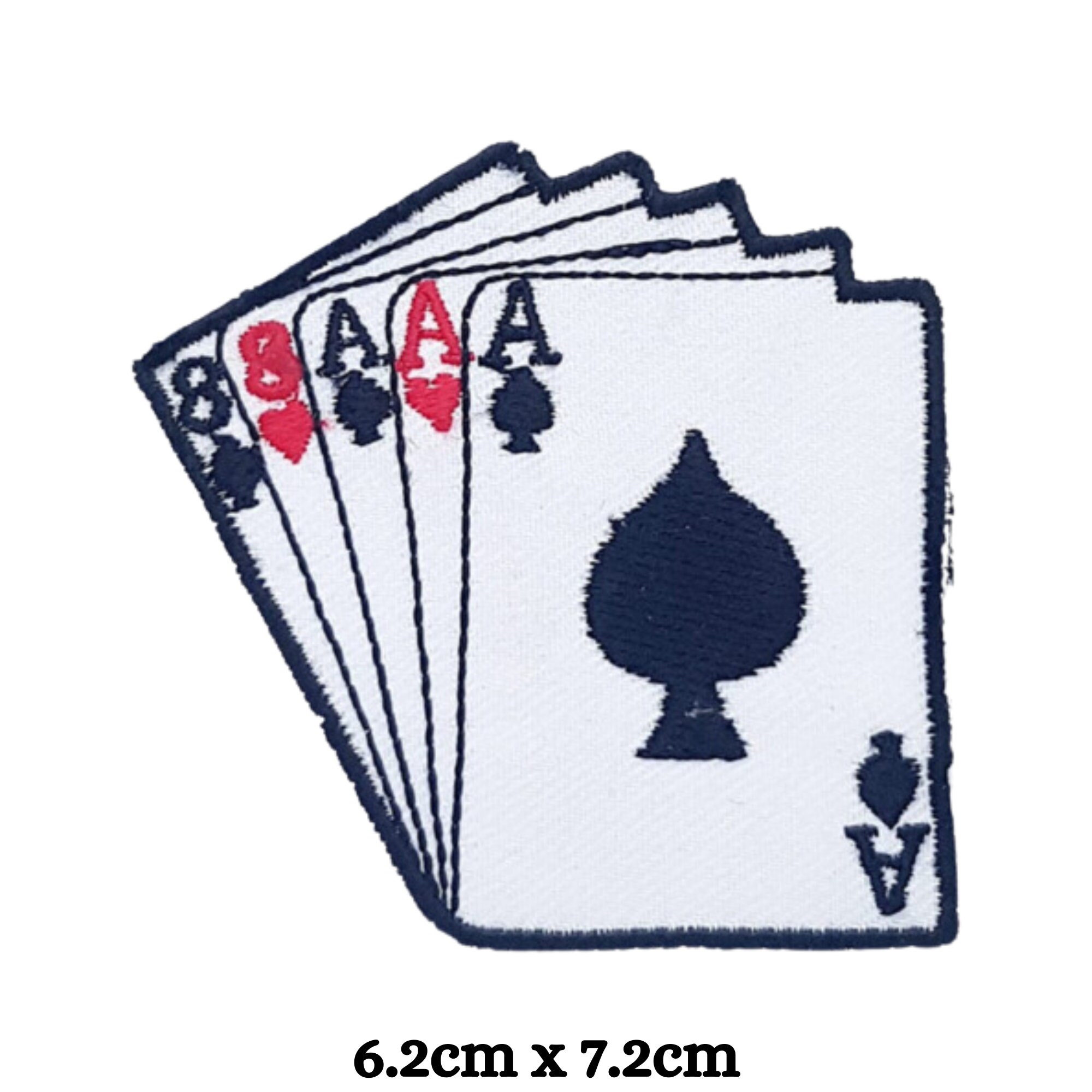 Toppa Ricamata Da Cucire O Stirare – Asso Di Picche Con Dadi Per Poker E Casinò 8,8 X 6,4 Cm