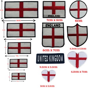 Parche de la bandera de Inglaterra: aplique bordado, para planchar o coser