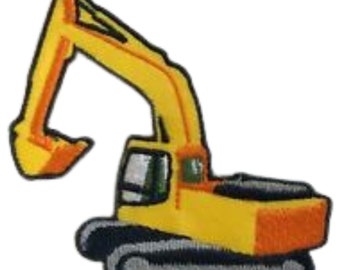 Excavator Construction Machine Bulldozer Iron On Patch Embroidered Sew On Applique Badge