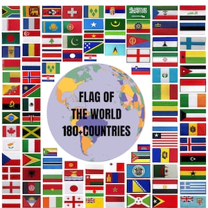 International Country Flag Iron On Patch Embroidered Sew On Applique National Country Flag O-Z 11 CM X 18 CM