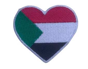 Sudan Flag Patch Iron Sew On Clothes Embroidery Badge Embroidered Applique