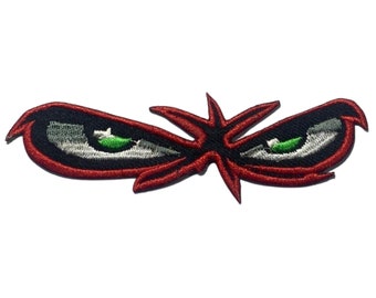 Parche termoadhesivo de ojos rojos enojados, bordado para coser o aplicar con plancha