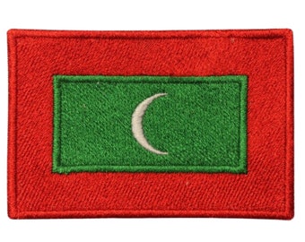 Drapeau national des Maldives brodé fer sur écusson coudre sur badge applique drapeau national du pays