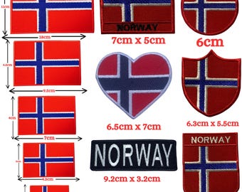 ノルウェー国旗刺繍アイロンパッチ縫い付けバッジアップリケ - Etsy 日本