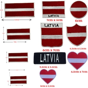Lettlands nationella land olika flaggor stryk-på lapp broderad sy-på applikation märke
