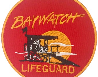BAYWATCH Swimsuit Lifeguard Iron On Patch Embroidered Sew On Applique Badge