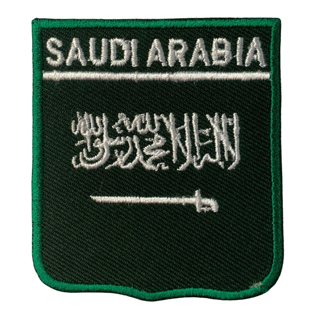 Saudi Arabia Shield Name Flag Patch Iron Sew on Arabic Embroidered ...