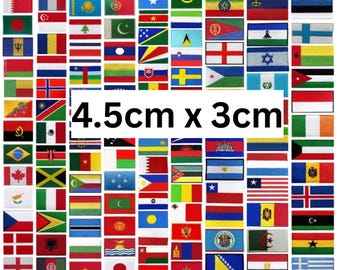 National Country Flag Embroidered Patch | Iron On & Sew On Applique Badge for Jackets F-O