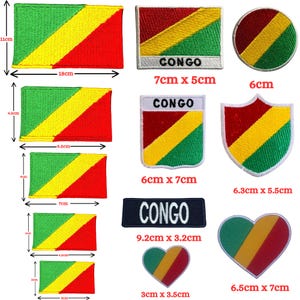Republic Of The Congo National Country Different Flags Iron On Patch Embroidered Sew On Applique Badge