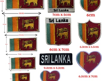 Sri Lanka National Flag Patch – Multi-Size Embroidered Applique for Clothes & Crafts