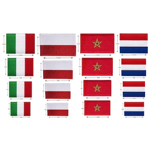Drapeaux nationaux brodés de différentes tailles, fer à coudre, badge brodé, taille spéciale, t-shirt appliqué image 3