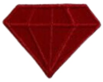 Red Diamond Iron On Patch Embroidered Sew On Applique Badge Clothing Bag Jacket Jeans