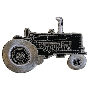 Écusson brodé à repasser sur l'agriculture tracteur noir à coudre avec appliqué, badge, vêtements, sac, veste, jean