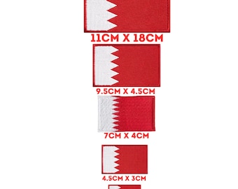 Bahrain National Country verschiedene Größen Flagge Eisen auf Patch gestickt annähen Applikation Abzeichen