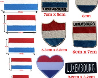 Luxembourg International Country Different Flags Iron On Patch Embroidered Sew On Applique Badge