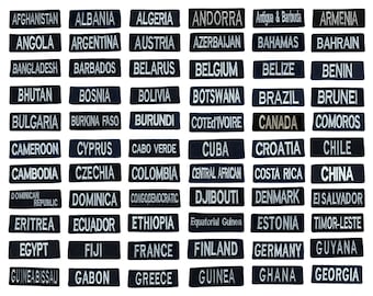 Internationale landnaam opstrijkpatch geborduurd naai de landnaambadge applique R-Z