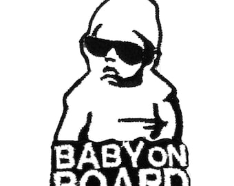 Baby On Board Iron On Patch Embroidered Sew On Applique Badge
