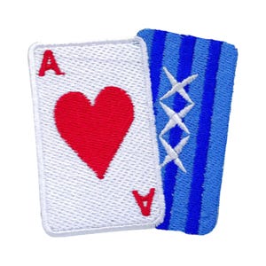 Spielkarten Aufnäher zum Aufnähen, gesticktes Abzeichen, Poker, Kasino, As Pik