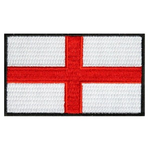 May include: A white flag with a red cross, the flag of England.