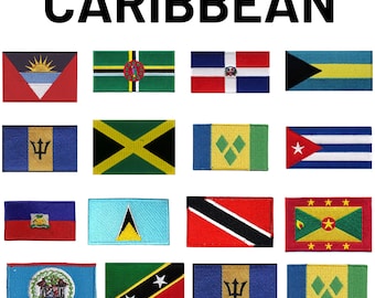 Caribische internationale landvlag opstrijkbare patch geborduurde naaiapplicatie