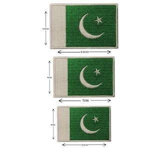 Drapeaux nationaux brodés de différentes tailles, fer à coudre, badge brodé, taille spéciale, t-shirt appliqué Pakistan