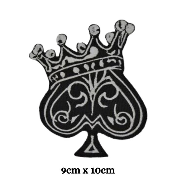 Set Of 2 Spades Iron On Sew On Embroidered Patch Appliqués Badge - Foto 8