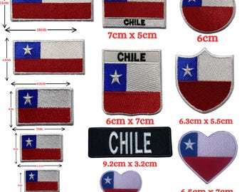 Vlag van Chili met opstrijk- of naaiwerk geborduurde appliqué in verschillende maten