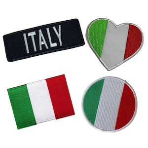 Italian National Country Flag Iron On Patch Embroidered Sew On Applique Badges Clothing Bag Jacket Jeans